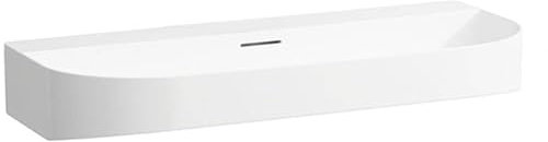 Laufen Sonar Aufsatzwaschtisch, ohne Hahnloch, mit Überlauf, 1000x420mm, geschliffen, H816347, Farbe: Weiß matt