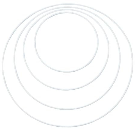 NaDeco Metallring weiss beschichtet, wählbar in den Größen 10-50cm Metallringe zum Basteln Drahtring zum Basteln für Wickeltechnik Traumfänger Ring Makramee Ring Metalldrahtring, Größe:Ø 50 cm