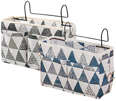 Bett Organizer zum Einhängen 2Stk Multifunktionale Bett Tasche mit Darhthaken Hängetasche Hochbett Aufbewahrungstasche Hängend Bettaufhänger Sofa Aufbewahrung für Etagenbetten Buch Magazin Kopfhörer