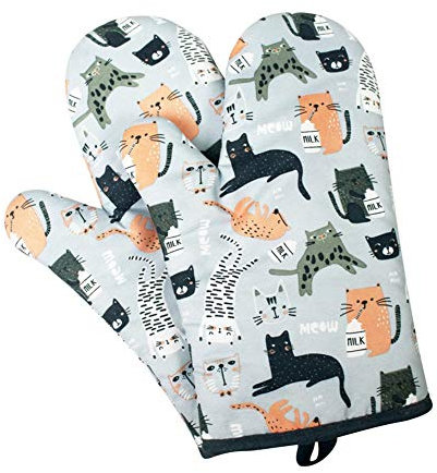 Panegy - Guantes de horno resistentes al calor, 2 unidades, lavables para horno de microondas, casa, barbacoa, hornear, pizza, pastel, color azul claro