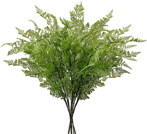 Künstliche Farnzweig Pteridium Farnzweig Farnpflanzen Kunstpflanze Plastikfarnblätter Künstliche Pflanzenzweig für Innengarten Veranda Parterre Tischdekoration Blumenarrangements 76CM Lang 3 Zweigen