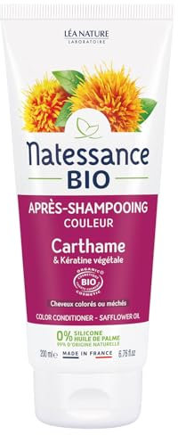 Natessance - Farbspülung – Bio Saflor & pflanzliches Keratin – zertifiziert Bio Cosmos Organic – Tube mit 200 ml