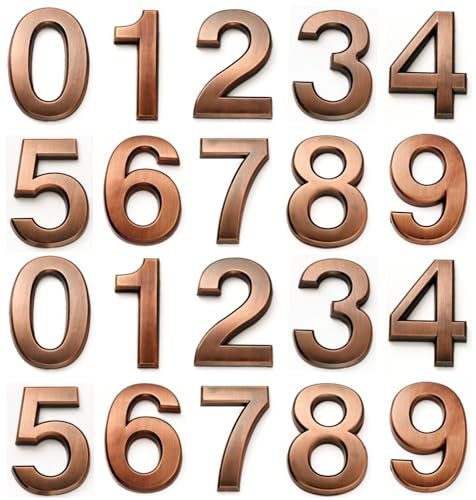 FANXUS 2 Inch Mailbox Numbers, Self Adhesive Door Number Stickers for Home Room, Address Sign Decoration Project. (2 INCH-20 PCS, Bronze)
