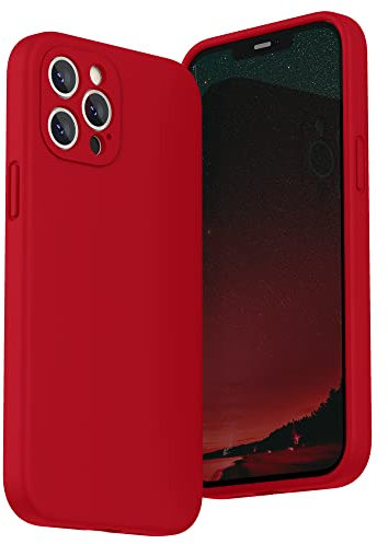 SURPHY Silikon Hülle Kompatibel mit iPhone 12 Pro Max Hülle 6,7 Zoll, Individueller Schutz für Jedes Objektiv, iPhone 12 Pro Max Handyhülle Silikon, Silikon Hülle für iPhone 12 Pro Max 6,7 Zoll (Rot)