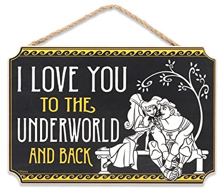 Disney Hercules Wanddekoration aus Holz zum Aufhängen, I Love You To The Underworld and Back, Hercules-Wandkunst für Schlafzimmer oder Filmzimmer
