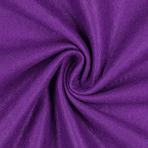 Mondo Tessuti - Tagli di Tessuto Panno Lenci - Feltro 1mm - Disponibile in Diversi Formati e ben 60 Colori (50X70CM, VIOLA)