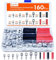 Gorffy Battery Terminal Connectors 160PCS, Battery Terminals Tinned Copper, 80PCS Cable Lugs + 80PCS Sleeves, Crimp Battery Cable Connectors, Battery Crimp Terminals for Electric, Auto