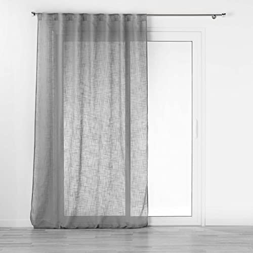 Douceur d'Intérieur, Haltona Gardine, mit verdeckten Schlaufen, 140 x 240 cm, Grau, Leineneffekt