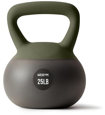 WEGYM 25 BL Soft Kettlebell Set Heavy Duty Steel Sand Kettlebells Weightlifting, Shockproof Weights, Strength and Core Training Home Gym,Forest