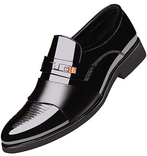 Zapatos Oxford Hombre, Zapatos De Vestir Negocios Cordones Sin Cordones Zapatos De Charol Mocasines Negro Zapatos Vestir Cuero Brogue Zapatos Boda Comodos Piel Zapatos De Zapatos Calzado