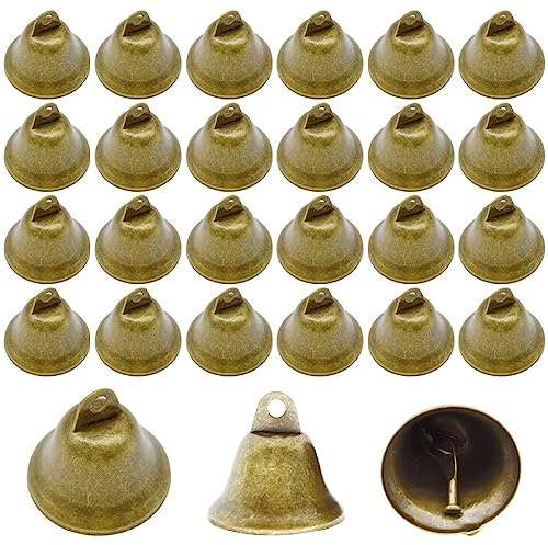Hocansen 36 Stück Vintage Bronze Glöckchen 42x38mm Kleine Metall Glöckchen Weihnachts Deko Glocken Glöckchens Zum Basteln Für Machen Windspiele, Urlaubs Dekoration und Handgemachte (LD)