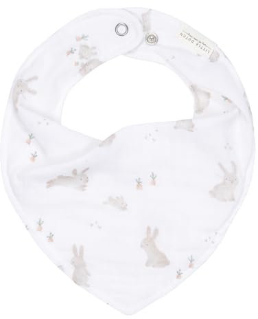 Little Dutch TE50103023 Musselin Bandana Lätzchen Halstuch Baby Bunny - Newborn Naturals weiß/beige