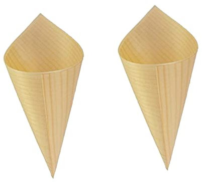 Beaupretty 50 Stück Eistüten Boom Chicka Popcorn Popcornbehälter Fingerfood-hütchen Popcornschachteln Aus Papier Pommes-frites-becher Aus Papier Kegelbecher Einweg Papierschiffchen Hölzern