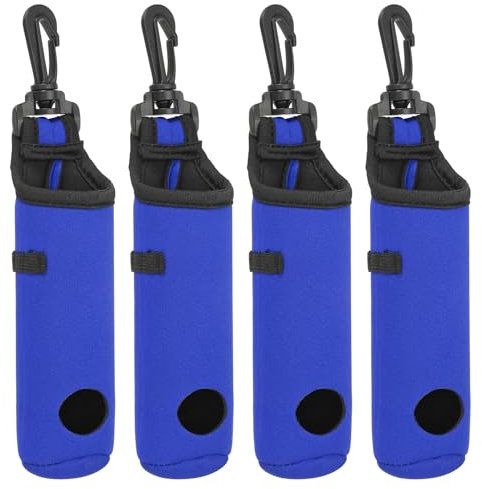 PATIKIL Golf Ball Carry Bag, 4Pack Golf Tee Holder Pouch Portable Neoprene Golf Ball Holder with Clip for Men and Women Storage Gifts, Blue