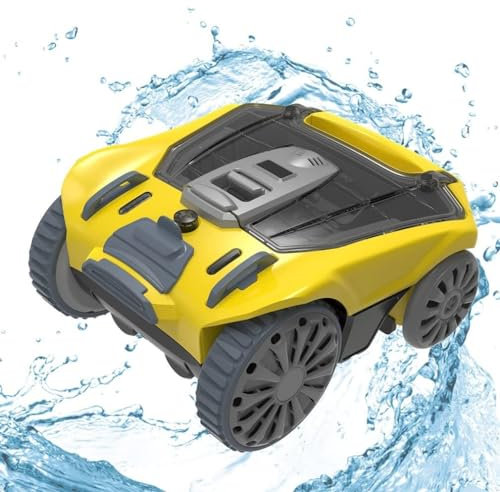 Robot nettoyeur de piscine sans fil léger, aspirateur automatique avec autonomie de 300 minutes et charge rapide, idéal for les piscines plates hors sol/enterrées, for un nettoyage de piscine sans eff