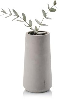 Beske-Manufaktur Vase 'Eiskar', handgefertigte Vase aus Beton | in 3 Größen | in 5 Farben | Handarbeit aus Deutschland (S, Betongrau)