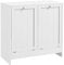 kleankin 2 Doors Laundry Cabinet, Bathroom Cabinet with 2 Tilt-Out Hampers, Modern Storage Unit for Washroom, White