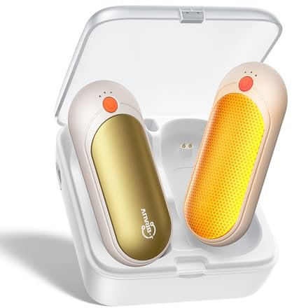 J-BRAUV Chaufferette Main Rechargeable Usb 2 P, 4000mAh Chaufferette Main Reutilisable Avec Boîte Recharge 10000mAh, 3 Niveaux Chaleur, Jusqu’à 24H, Chauffe Main Electrique Gaming Bureau Hommes Femmes