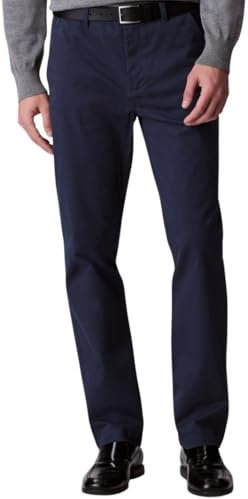 Calvin Klein Men’s Signature Slim Fit Cotton Chinos, Blue (Ink), 34W/32L