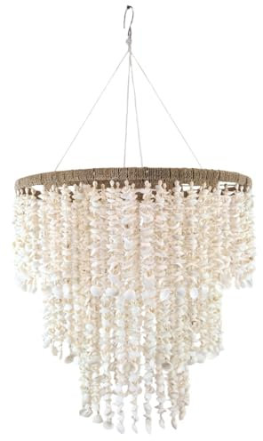 Villa Métisse Lustre Bohème Kaléa en coquillages naturels ⌀50cm