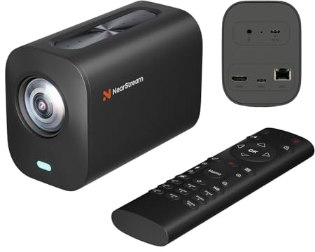 NearStream Cámara de transmisión con cable 4K para PC 60 FPS, cámara web para portátiles, HDMI/USB/RJ45, control remoto, ángulo de visión ajustable, cámara web USB funciona con conferencias, reuniones