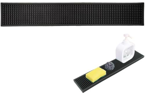MORAINJAY Tapis de bar en caoutchouc, tapis de bar en silicone pour évier, protection anti-éclaboussures, tapis de drainage antidérapant pour robinet de cuisine, comptoir de salle de bain, table basse