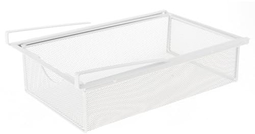 JISADER unter dem Schrank Organizer, Mesh Closet Hanging Cork, Schubladen -Schieberspeicher für Schrank, Weiß