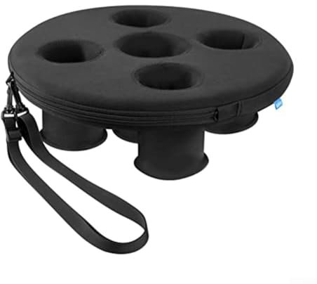 Porte-boisson flottant avec 5 trous pour gobelets, design en mousse et tissu pour piscine, plage et spa détente