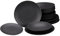 CreaTable, 24414, Serie Vesuvio Black, 18-teiliges Geschirrset für 6 Personen, Teller Set aus Steinzeug, spülmaschinen- und mikrowellengeeignet, Made in Portugal