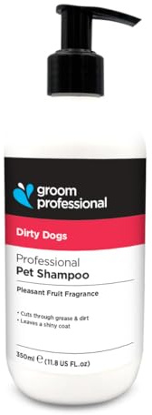 Groom Professional Dirty Dogs Hundeshampoo (350 ml) – 20:1 Konzentrat, Tiefenreinigend & Entfettend, Entfernt Schmutz und Gerüche, Fruchtiger Duft