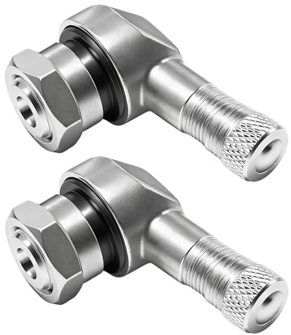 2Pcs 90 Degree Angled Motorcycle Tire Valve Stems,11.3mm Aluminum Alloy Tubeless Bike Valve Adapter, Car Tire Valve Cover Adapter,Tire Valve Stems for Car Motorcycle Bike Scooter