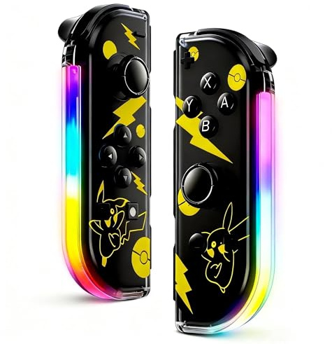 TSHAYA Manette Switch, Manette Switch sans Fil avec Gyroscope 6 Axes/Double Vibration/Réveil/Capture D'écran/Contrôle de Mouvement, Compatible avec Switch/OLED/Lite