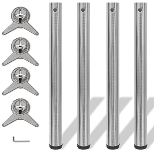 vidaXL 4x Tischbein Höhenverstellbar 710mm Ø60mm Tischfüße Möbelfuß Tischbeine