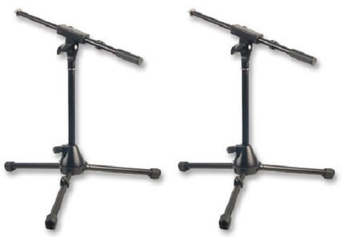 2 x Microphone Boom Stand Short Kick Bass Snare mic stand heavy duty metal