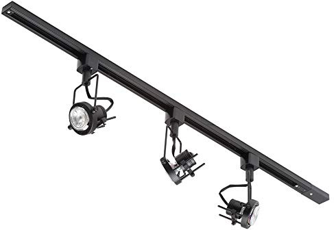 LITECRAFT Kitchen Track Light, Black, 1M 3 Light | Greenwich Fixture, GU10 LED Bulbs