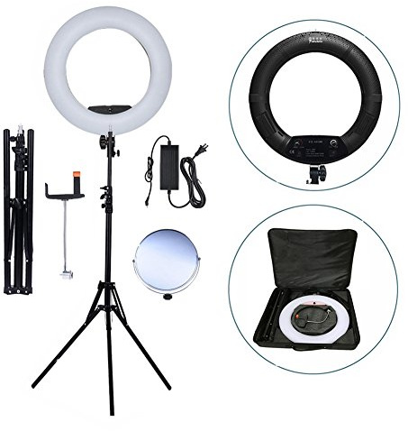 YIDOBLO FS-480II 5500K Bio-Farbkamera Foto/Studio/Telefon/Video 18 '' 480 LED Ringlicht LED Lampe mit 2M Stativ + Softbag Kit