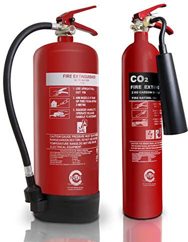 Extintor de incendios de valor extra. 6 L/LTR agua + 2 KG CO2 extintores de incendio. Certificado CE