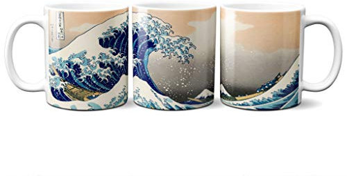 Taza Ola Kanagawa Hosukai Ukiyo-e Estampa Japonesa Japón Ceramica 330 mL