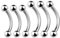 KJM FASHION 6 STK Chirurgenstahl Banane Ohr 1,6 mm 14 g 8mm 5/16 10mm 3/8 3mm Kugel Rook Cartilage Tragus Daith Ohrringe Eyebrow Piercing Schmuck 4629