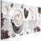 decomonkey Bilder Kaffee Küche 120x40 cm 1 Teilig Leinwandbilder Bild auf Leinwand Vlies Wandbild Kunstdruck Wanddeko Wand Wohnzimmer Wanddekoration Deko Kochen Caffe Herz Blumen
