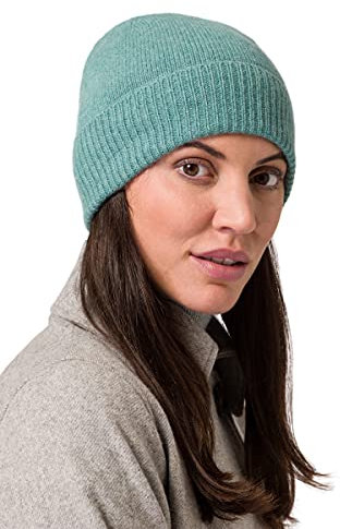 Style & Republic Kaschmir Sport Mütze-Beanie Damen aus 100% Cashmere - Dein kuscheliger Premium Beanie für stilvolle Herbst- & Winter-Momente-Mint