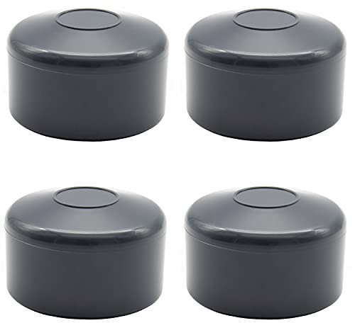 Enkotrade - Lot de 4 capuchons de clôture - Anthracite - Pour des dimensions extérieures de 60 mm, diamètre - Embouts de tubes en plastique de qualité supérieure - En pyramide, ronds - Pour poteau