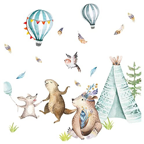 Little Deco Wandtattoo Wandsticker Kinderzimmer Tiere Wald I Wandbild 190 x 127 cm (BxH) I Wandaufkleber Wanddeko Babyzimmer Spielzimmer Mädchen Junge DL723