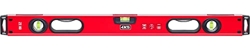 4K5 Tools Wasserwaage ZE Serie (Länge 80 cm, 1 Horizontallibelle, 2 Vertikallibellen, Endkappen stoßdämpfend, Aluminiumprofil)