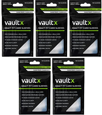 Vault X Perfect Fit Kartenhüllen, Weich, Hochtransparent, Innere Hüllen mit Perfektem Sitz, Für Sammelkartenspiele, Sportkarten, TCG (500er Pack)