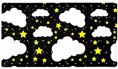 Alfombrilla antideslizante para bañera de bebé antideslizante con ventosas, color negro