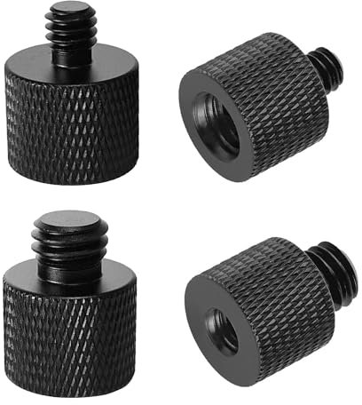 4 Stück Gewindeadapter 3/8“ auf 1/4“ & 1/4“ auf 3/8“, Stativ Adapter Aus Aluminiumlegierung, 3/8 auf 1/4 Adapter für Kamera-Lautsprecher, Stativ, Kamerastative, Mikrofonständer, Monitor