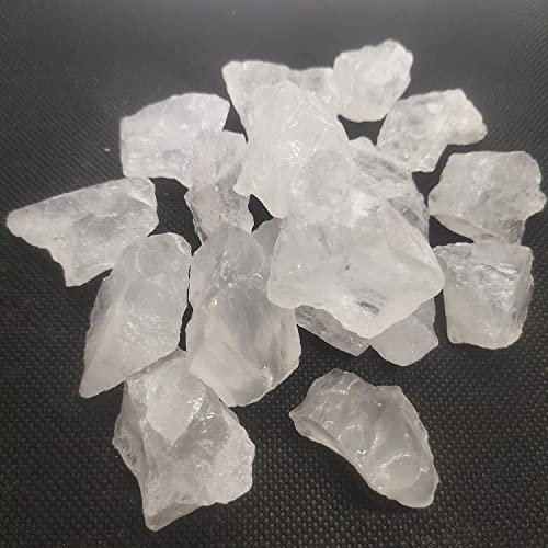 YUWIXMOX Piedras rugosas de cuarzo blanco de 250 g, piedras de cristal de cuarzo blanco crudo, piedras para cabbing, pulido, envoltura de alambre, reiki curativo, fabricación de joyas, decoración de