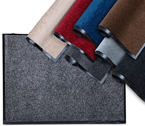 Studio M Classic PRO Schmutzfangmatte Innen 90x150 cm, rutschfeste Fußmatte für Innenbereich, Türmatte in vielen Größen, Sauberlaufmatte, Fußabtreter für Haustür Innen, Anthrazit/Grau