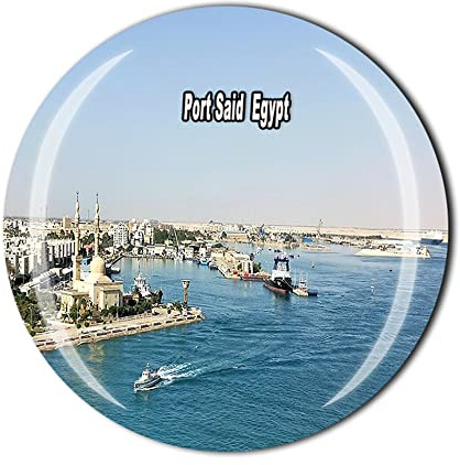 Kühlschrankmagnet mit Aufschrift Port Said Egypt, Kristall, Touristen, Souvenir, Geschenk-Kollektion, Kühlschrank-Magnet-Aufkleber
